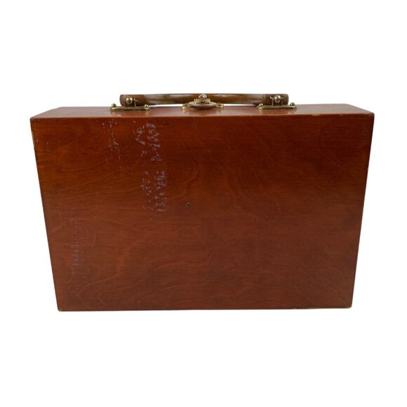 Vintage Anton Pieck Box Purse With Lucite Handle & New Orleans Scene - Picture 2 of 11